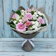 Букет цветов из:  Герберы, Альстромерии и Хризантемы в Орловке