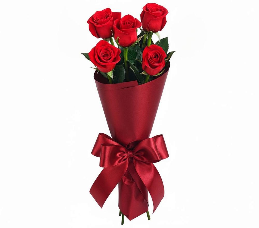 Букет 5 Красных роз Эдлесс Лав в Орловке