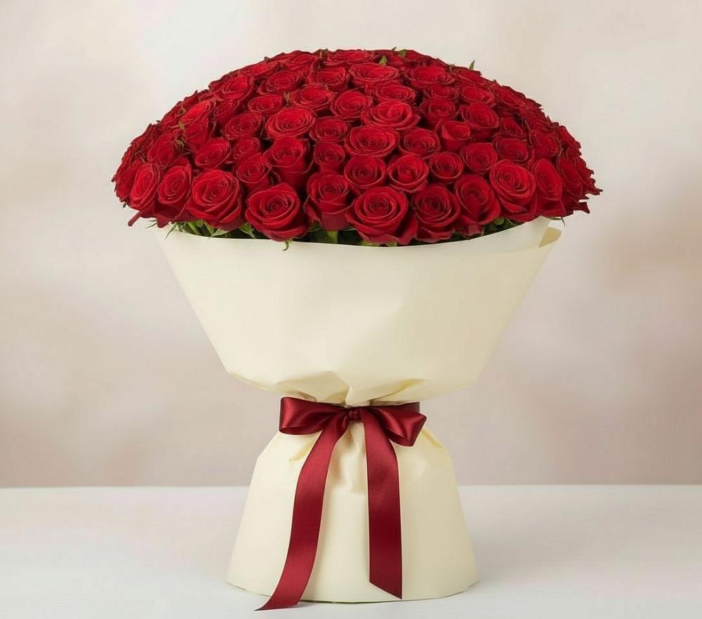 Букет 101 Красная роза Милано в Орловке