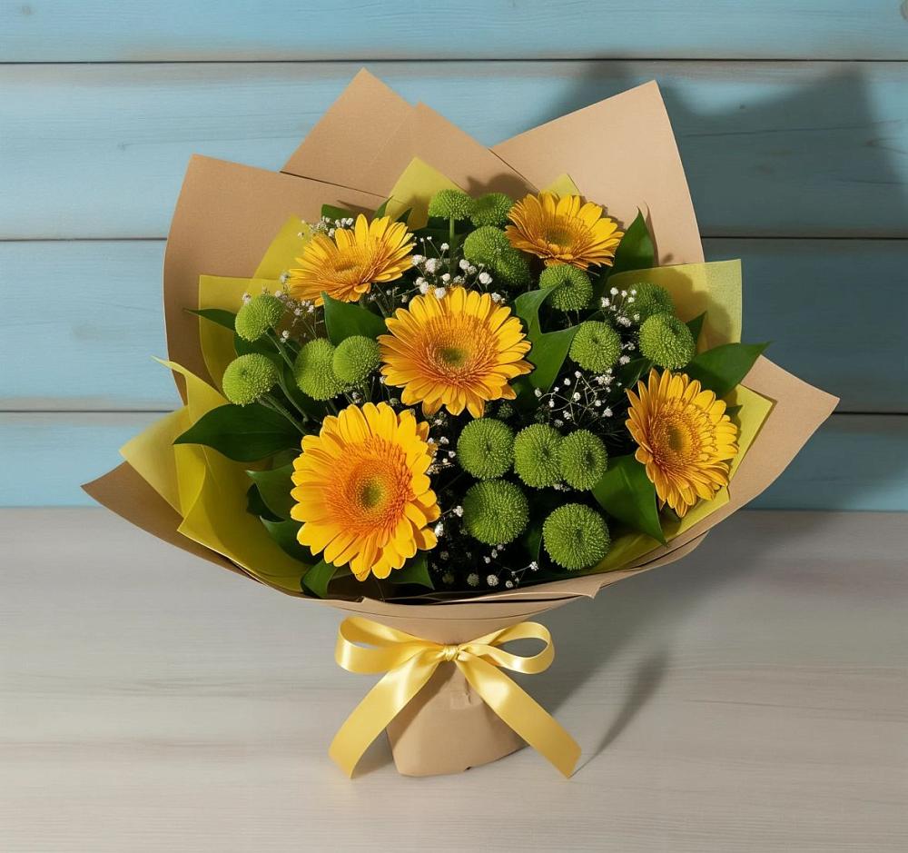Букет цветов из: Герберы и Хризантемы в Орловке