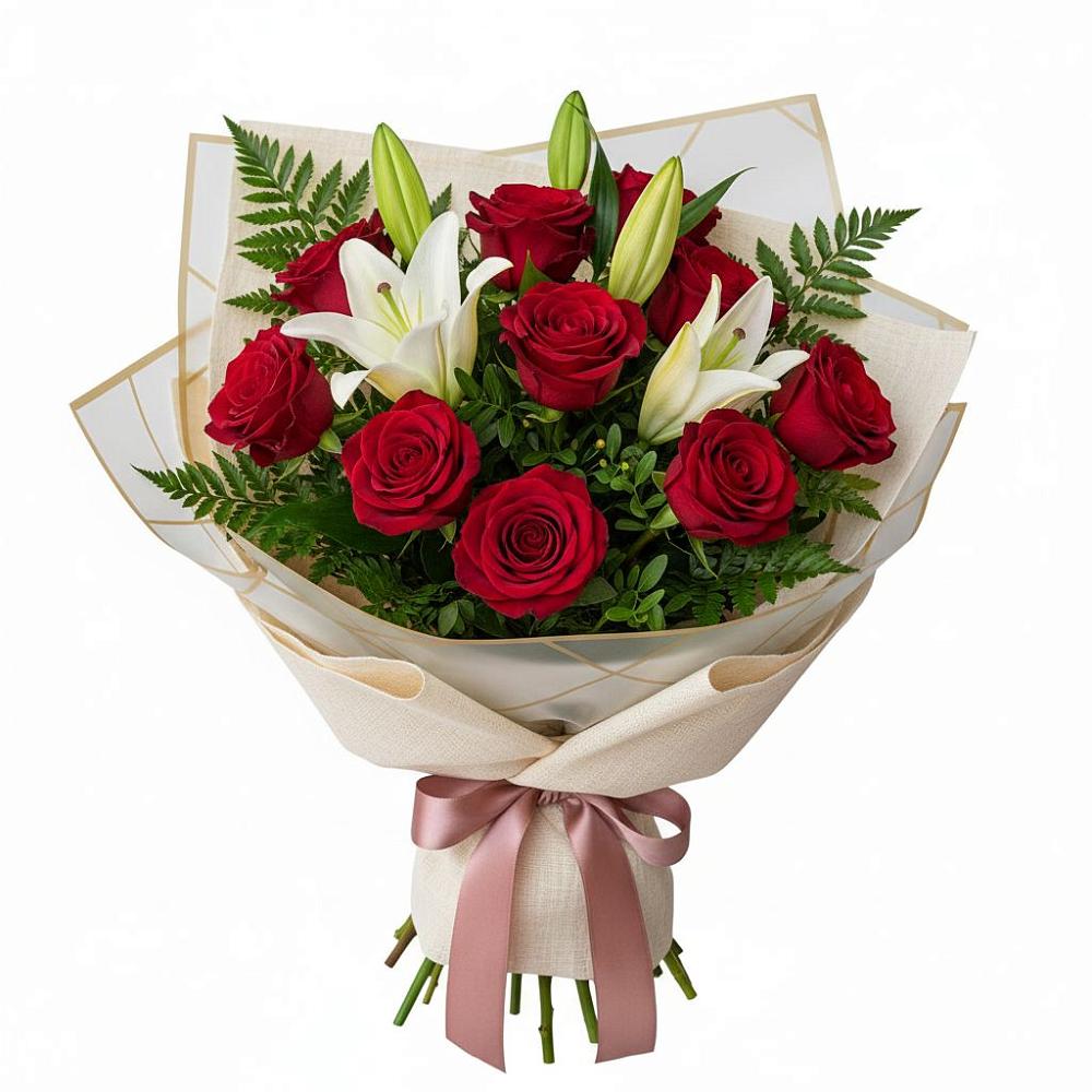 Букет цветов из: Лилии и Розы в Орловке