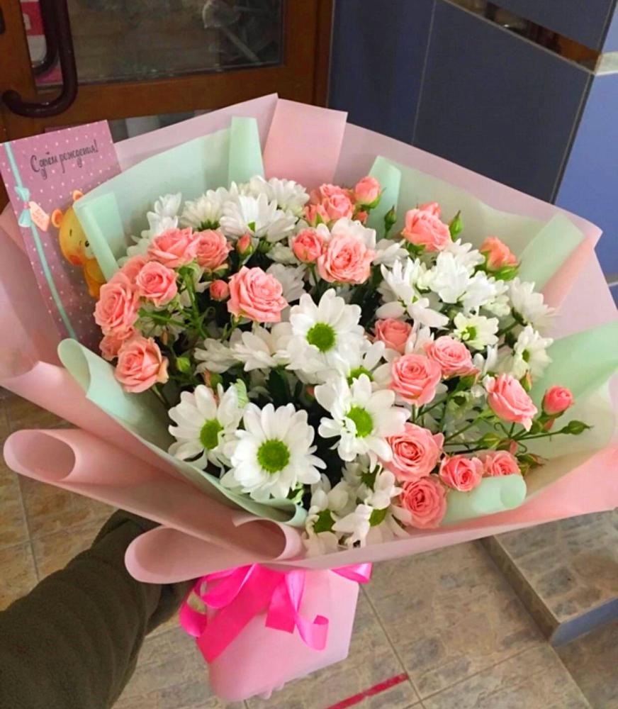 Букет цветов из: Розы и Хризантемы в Орловке