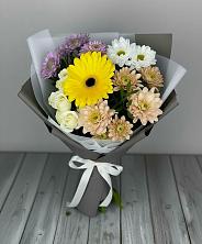 Букет цветов из:  Розы, Герберы и Хризантемы в Орловке
