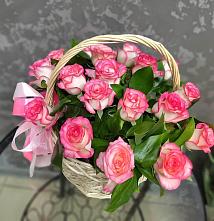 Цветочная композиция из Розы в корзине #REPLACE_PRED# Орловке