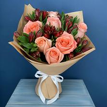 Букет цветов из:  Розы и Альстромерии в Орловке