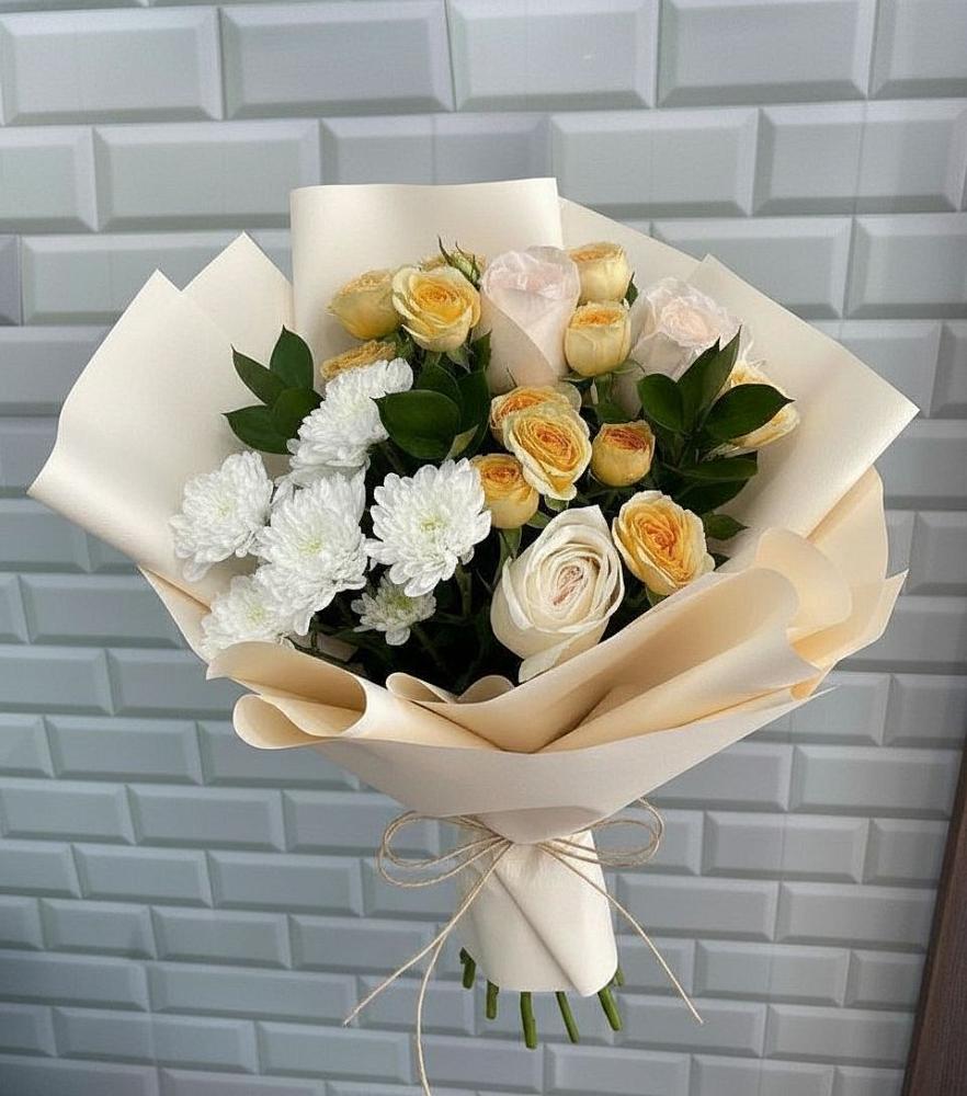 Букет цветов из: Розы и Хризантемы в Орловке