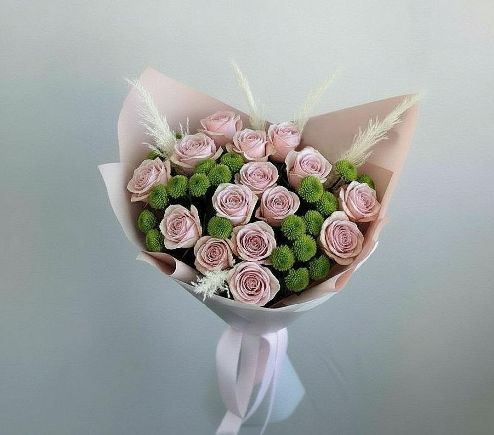 Букет цветов из: Розы и Хризантемы в Орловке