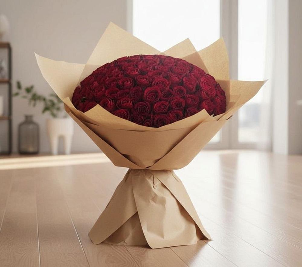 Букет 101 Красная роза в Орловке