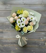 Букет цветов из:  Альстромерии, Розы и Хризантемы в Орловке