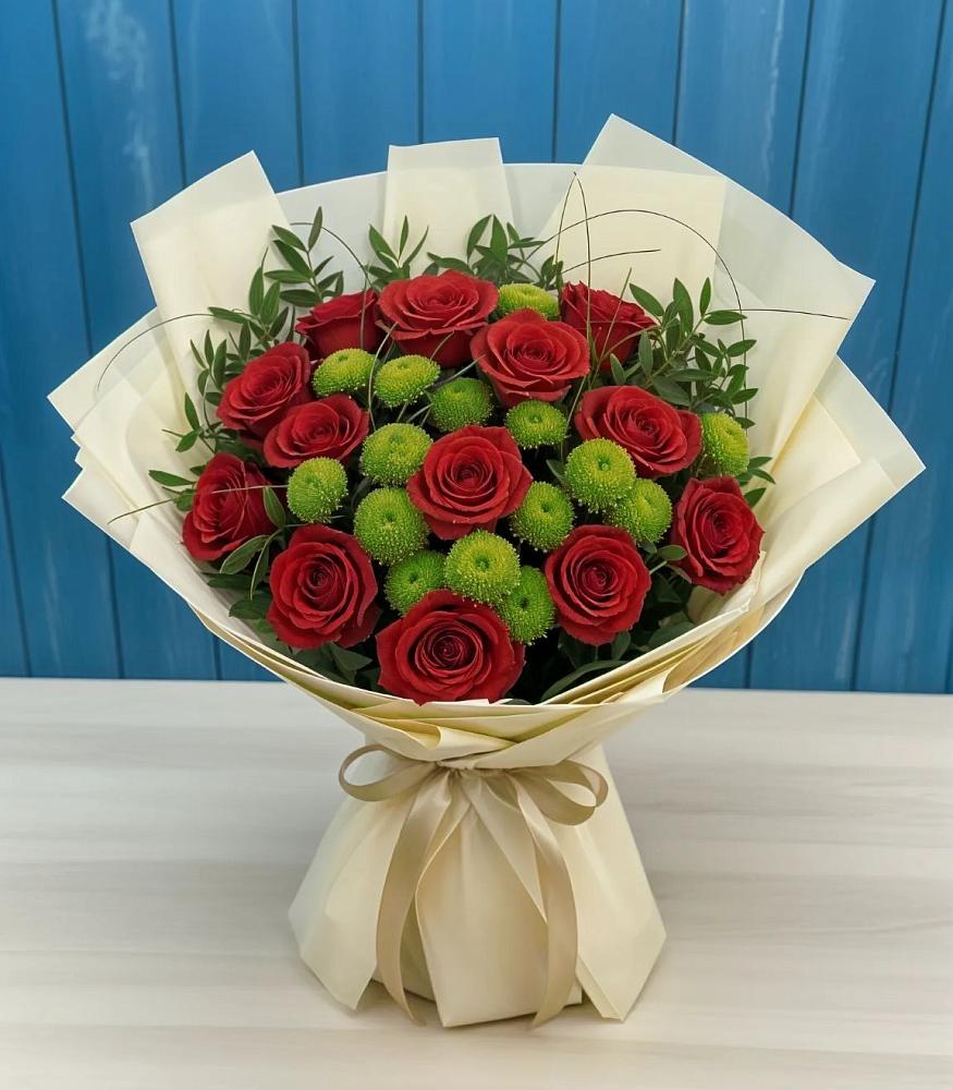 Букет цветов из: Розы и Хризантемы в Орловке